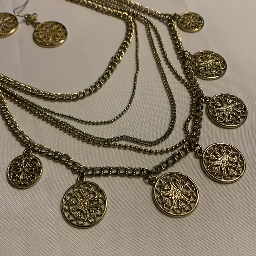 Mediterranean inspired necklace & earring set